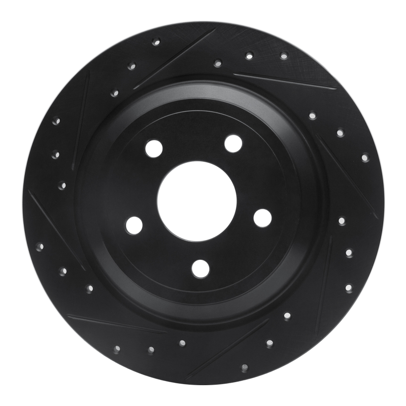 Ford Escape Brake Rotor (1) - Rear Left - R1 Concepts - Drilled & Slotted - Black - `16-`25